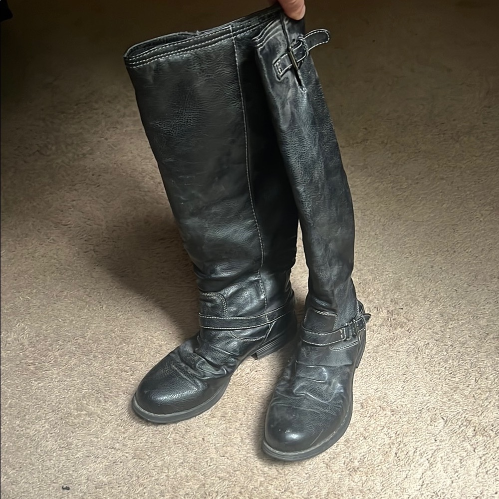 Madden Girl Black Knee-High Boots